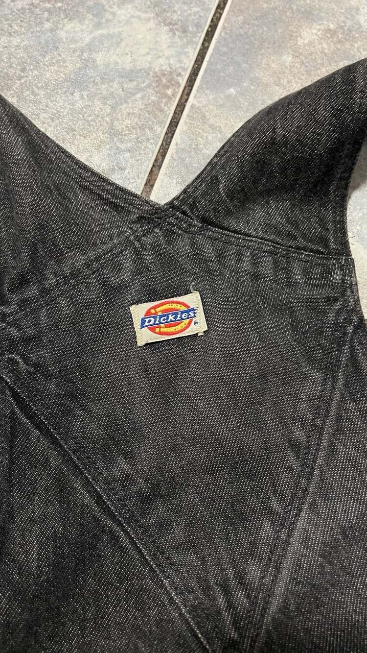 Dickies Vintage Black Denim Bib Overalls - Picture 9 of 9